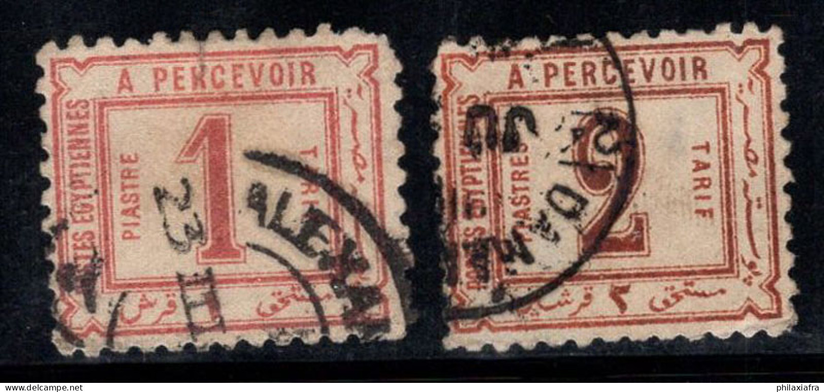 Égypte 1886 Mi. 8-9 Oblitéré 80% Timbre-taxe 1, 2 P - 1866-1914 Khedivato Di Egitto