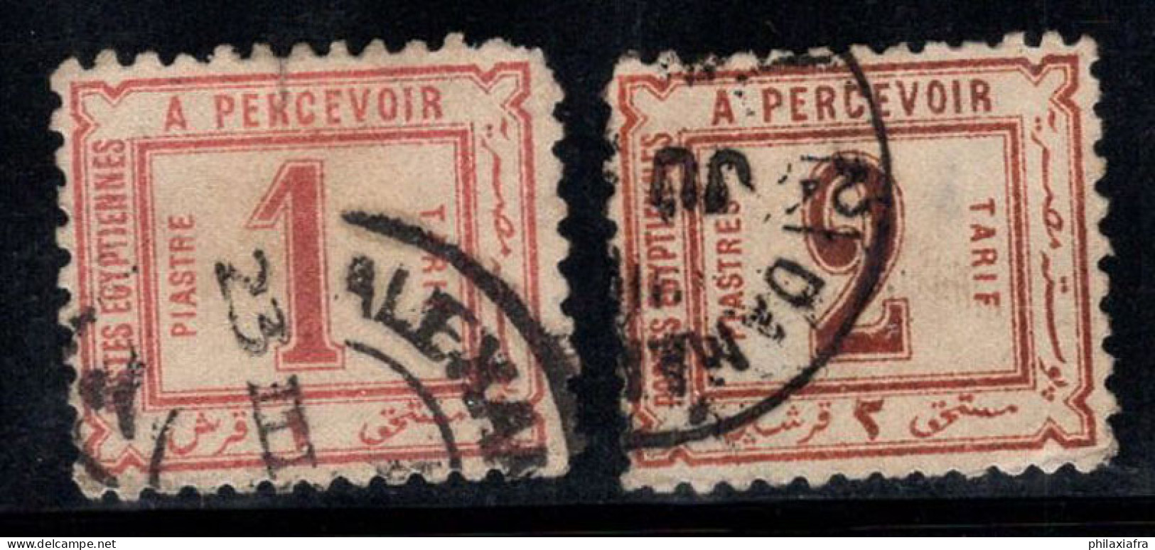 Égypte 1886 Mi. 8-9 Oblitéré 80% Timbre-taxe 1, 2 P - 1866-1914 Khedivaat Egypte