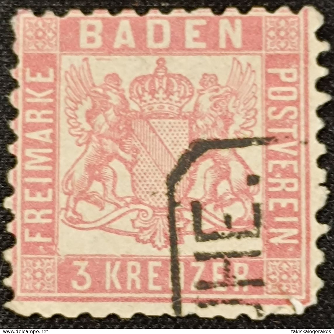 Germany Baden 1862 3Kreuzer Used VF - Oblitérés