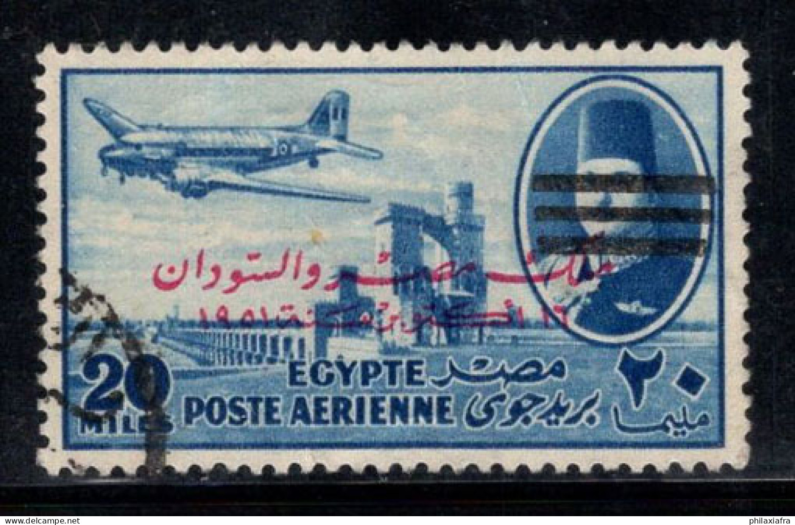 Égypte 1953 Mi. 465 Oblitéré 40% Poste Aérienne Surimprimé 20 M - Luchtpost
