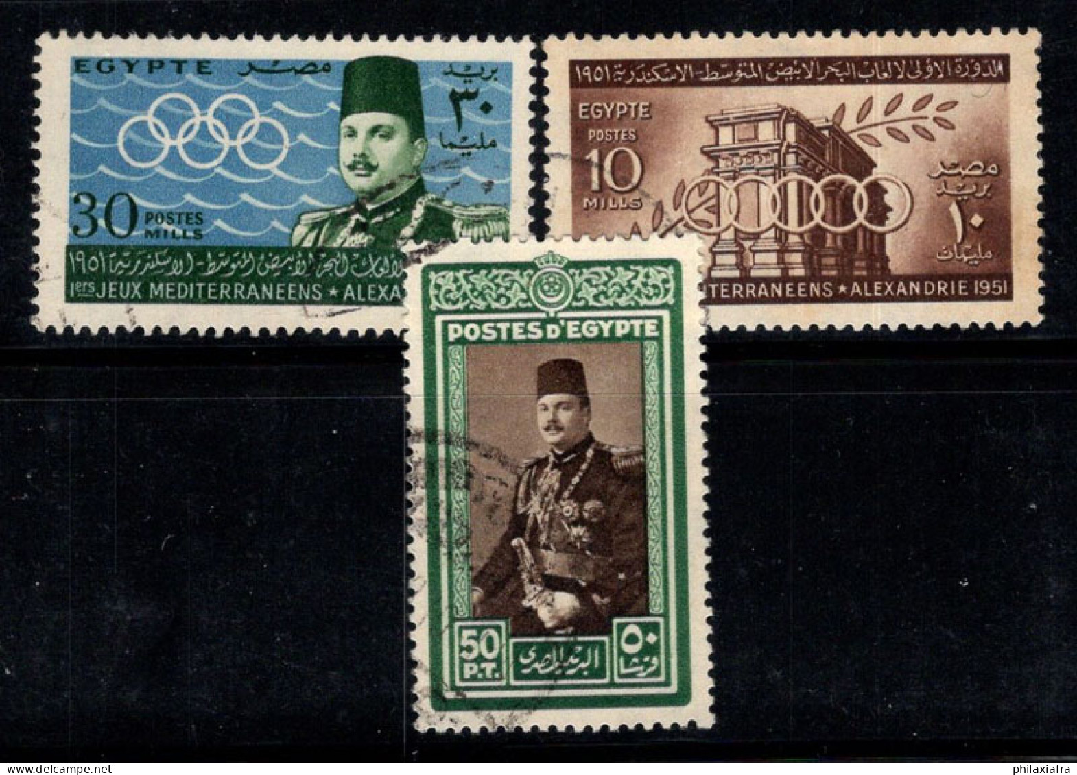 Égypte 1951 Oblitéré 100% Roi Farouk, Jeux Méditerranéens - Used Stamps