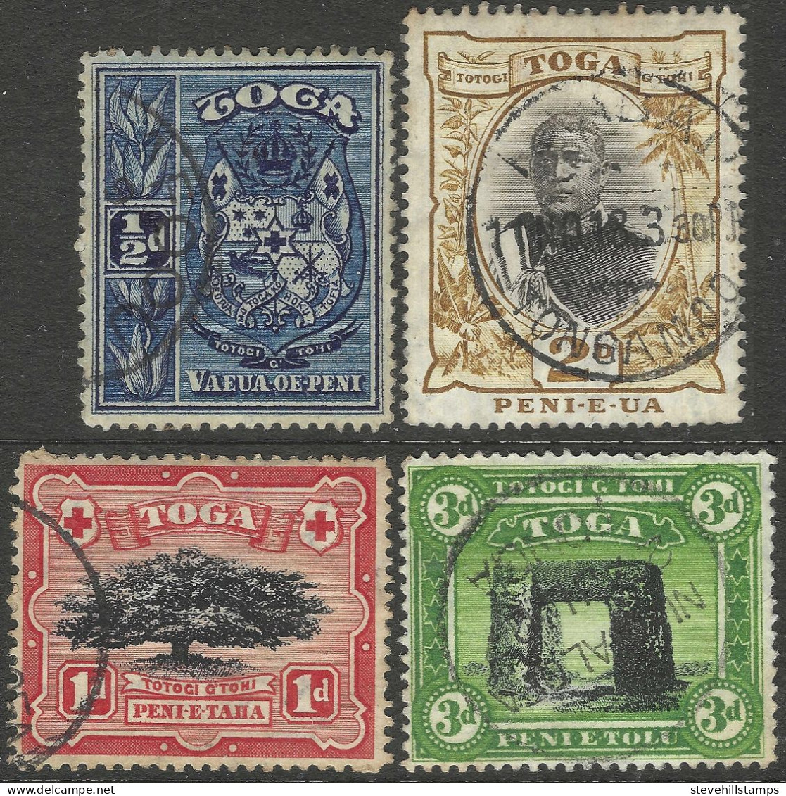 Tonga. 1897 Definitives. 4 Used Values To 3d. SG 38a Etc. M5072 - Tonga (...-1970)