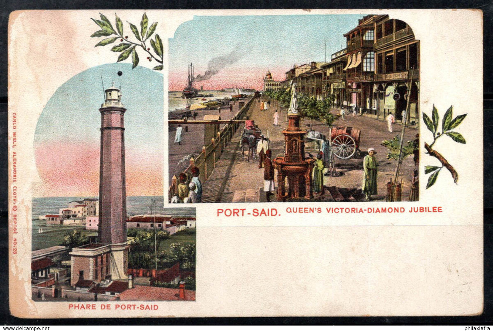 Égypte, Port-Saïd 1926 Carte Postale 100% Neuve Phare, Jubilé De La Reine Victoria - Port Said