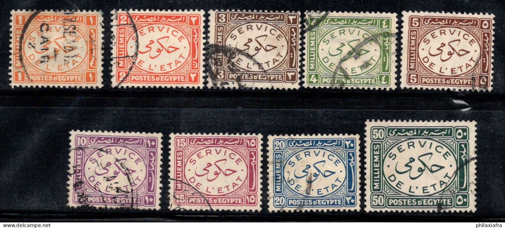 Égypte 1938 Mi. 51-59 Oblitéré 80% Service - Dienstzegels
