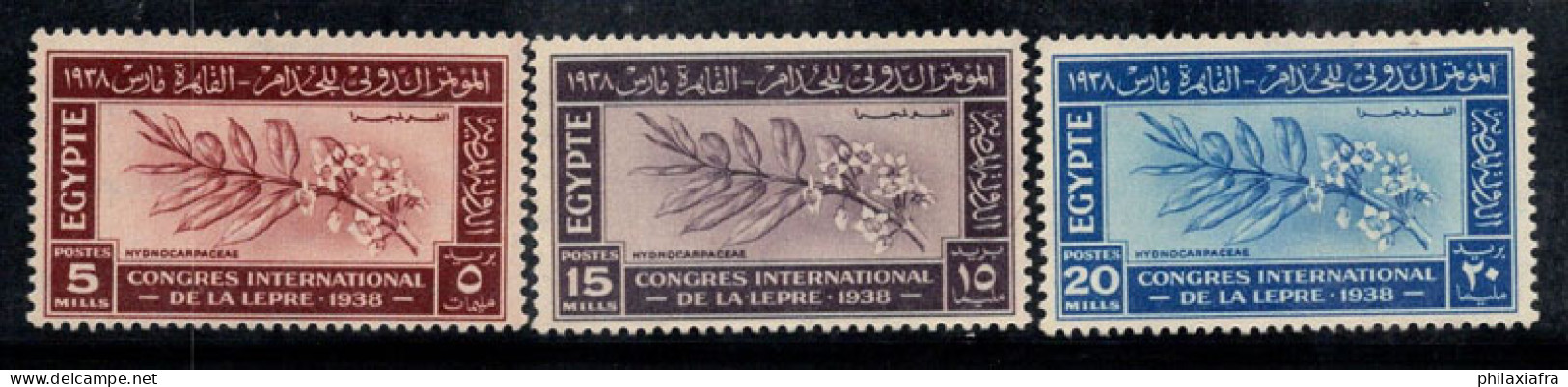 Égypte 1938 Mi. 248-250 Neuf ** 100% Congrès Mondial Sur La Lèpre - Ongebruikt