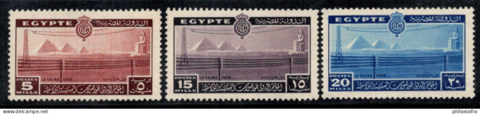 Égypte 1938 Mi. 244-246 Neuf * MH 100% Congrès Des Télécommunications - Nuovi