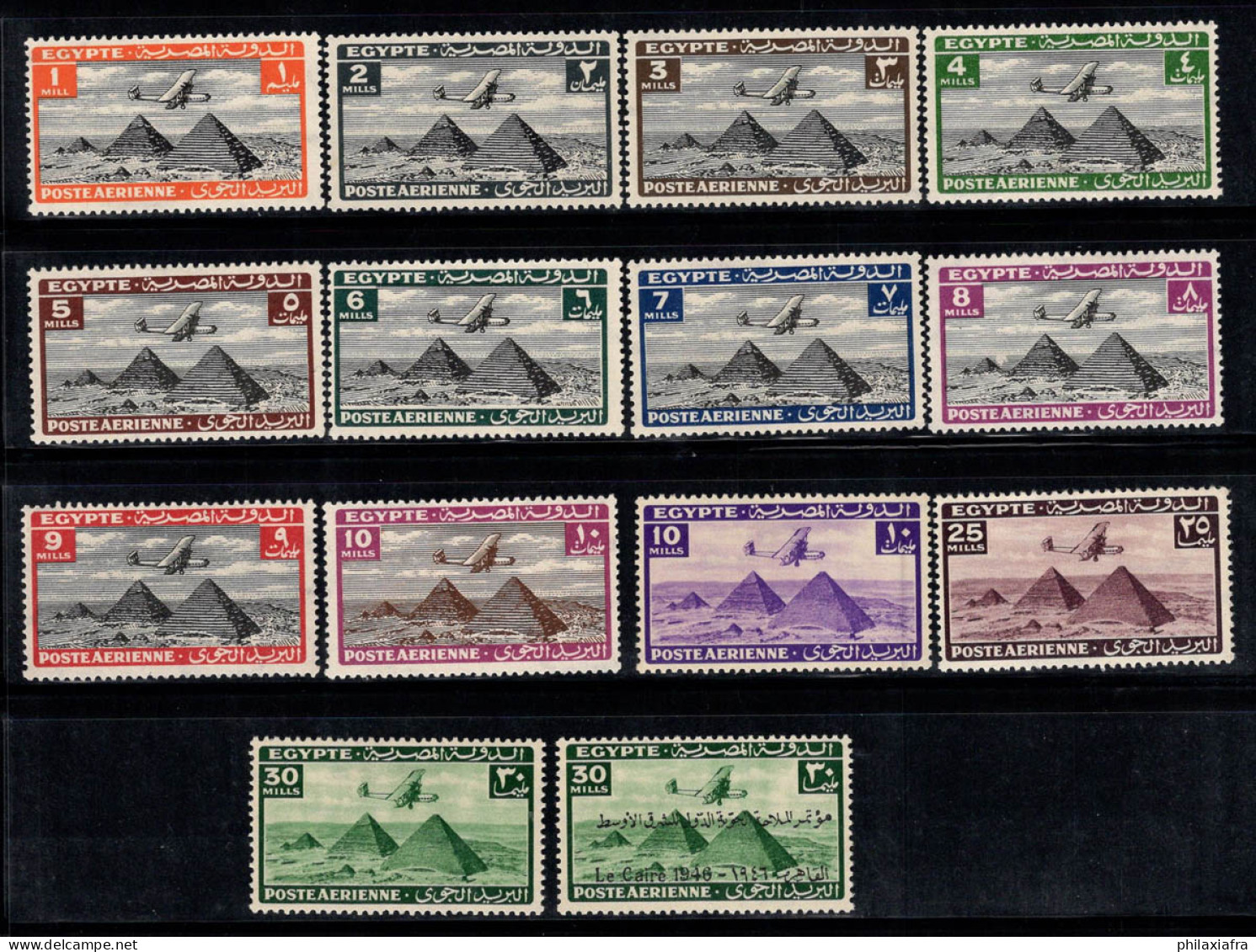Égypte 1933-41 Neuf * MH 60% Poste Aérienne PYRAMIDES Planes - Airmail