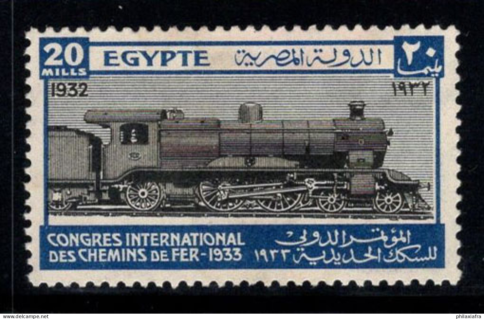 Égypte 1933 Mi. 163 Neuf * MH 80% 20 M, Locomotive, Chemin De Fer - Ongebruikt