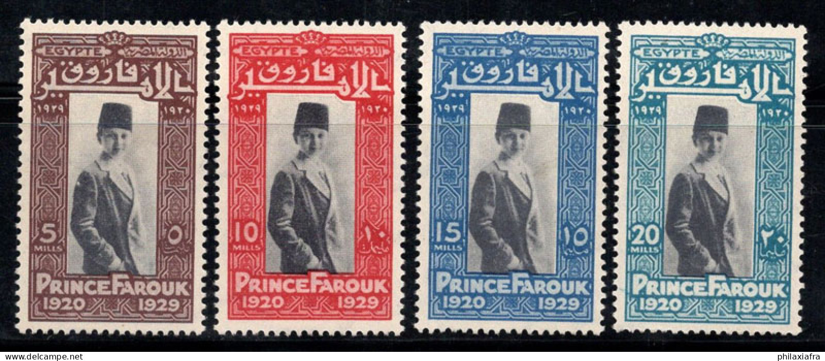 Égypte 1929 Mi. 144-147 Neuf * MH 100% Prince Farouk - Neufs