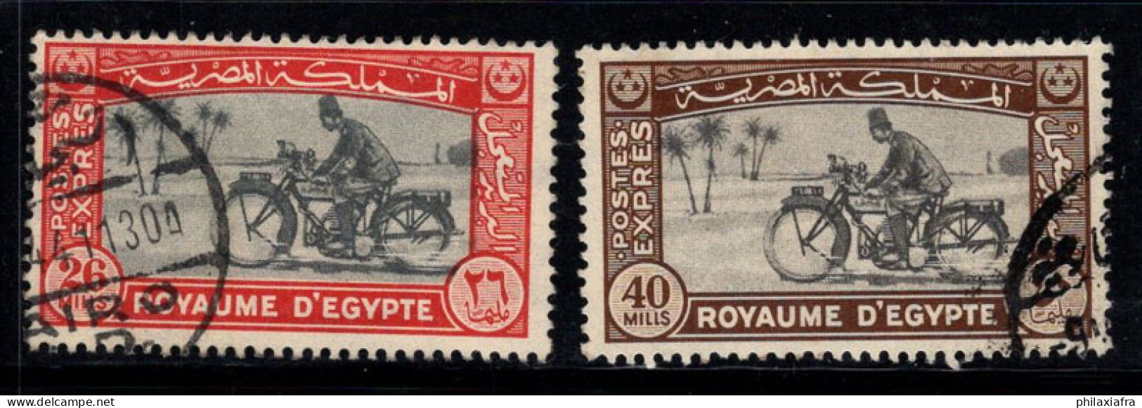 Égypte 1943-44 Mi. 266, 278 Oblitéré 100% Exprés Motocycliste - Gebraucht