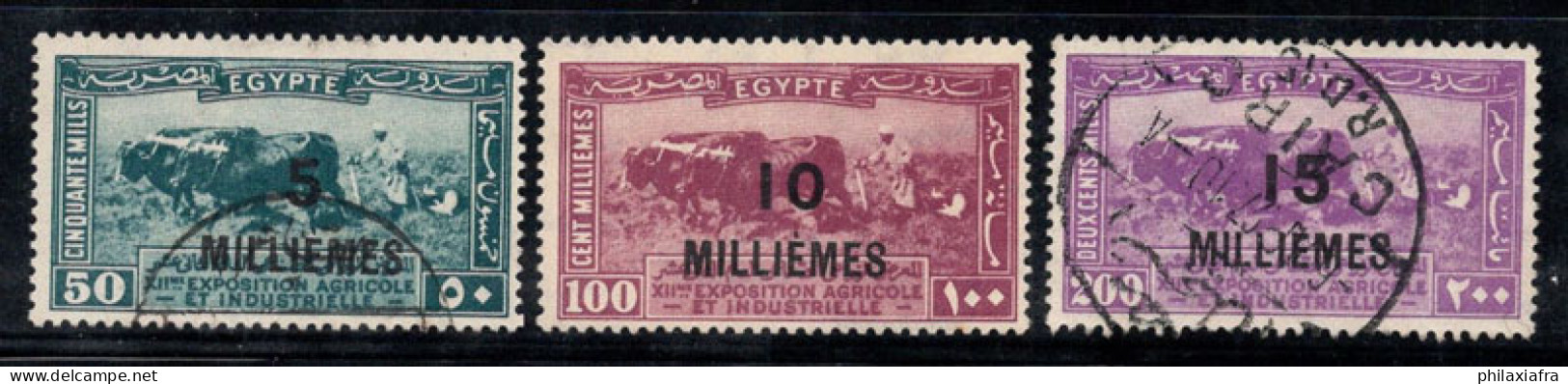 Égypte 1926 Mi. 105-107 Oblitéré 100% Surimprimé MILLIÈMES - Gebruikt