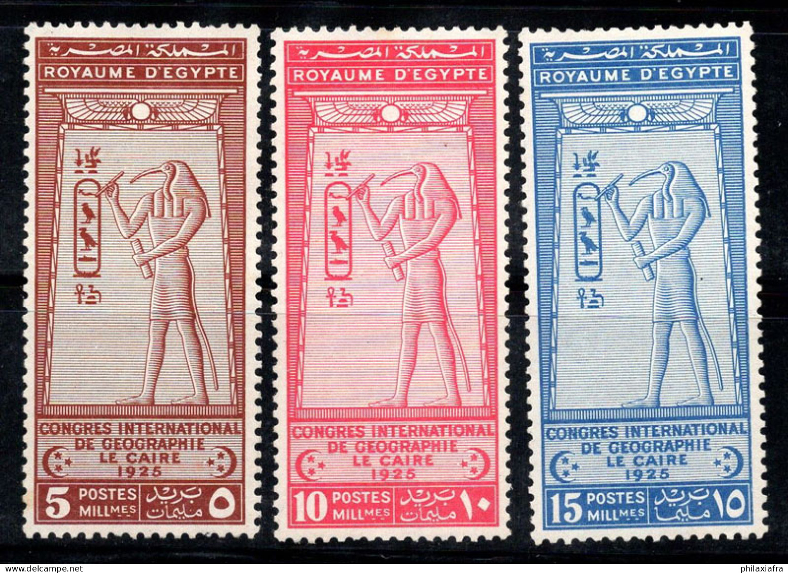 Égypte 1925 Mi. 94-96 Neuf ** 100% Dio Thot, Le Caire - Unused Stamps