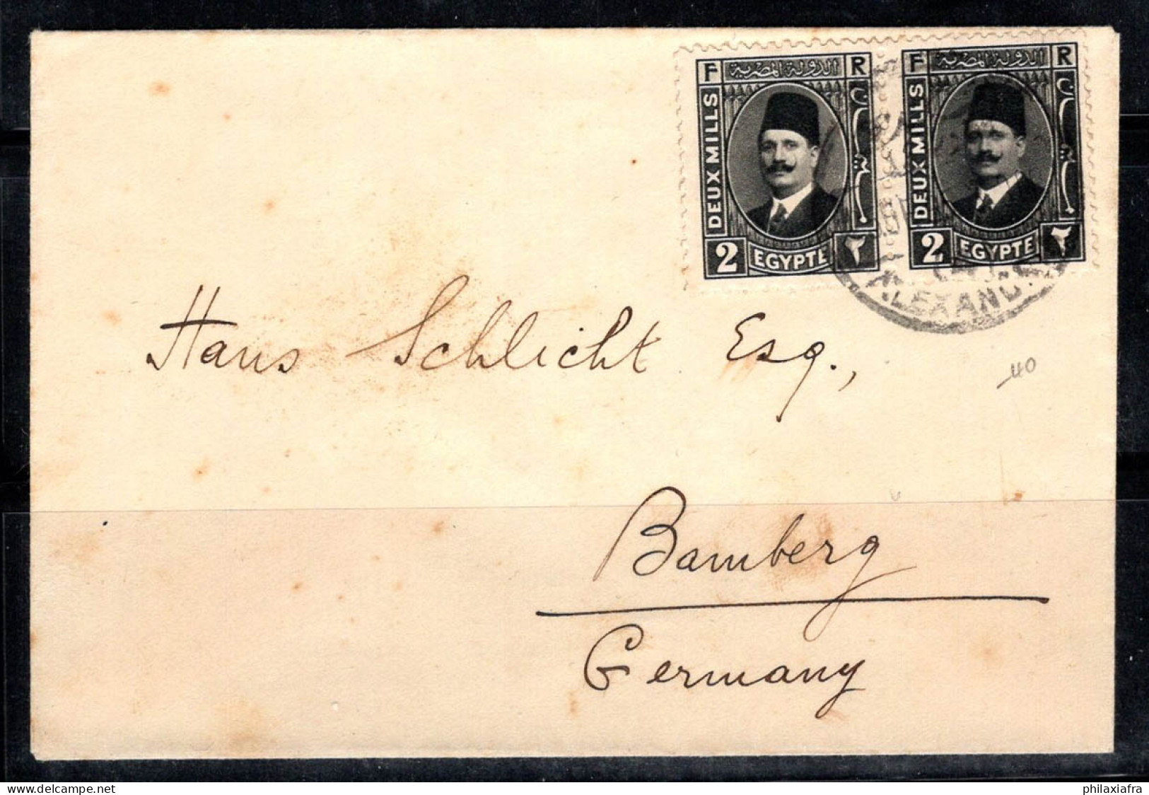 Égypte 1923 Enveloppe 100% Oblitéré Allemagne, Bamberg - Lettres & Documents