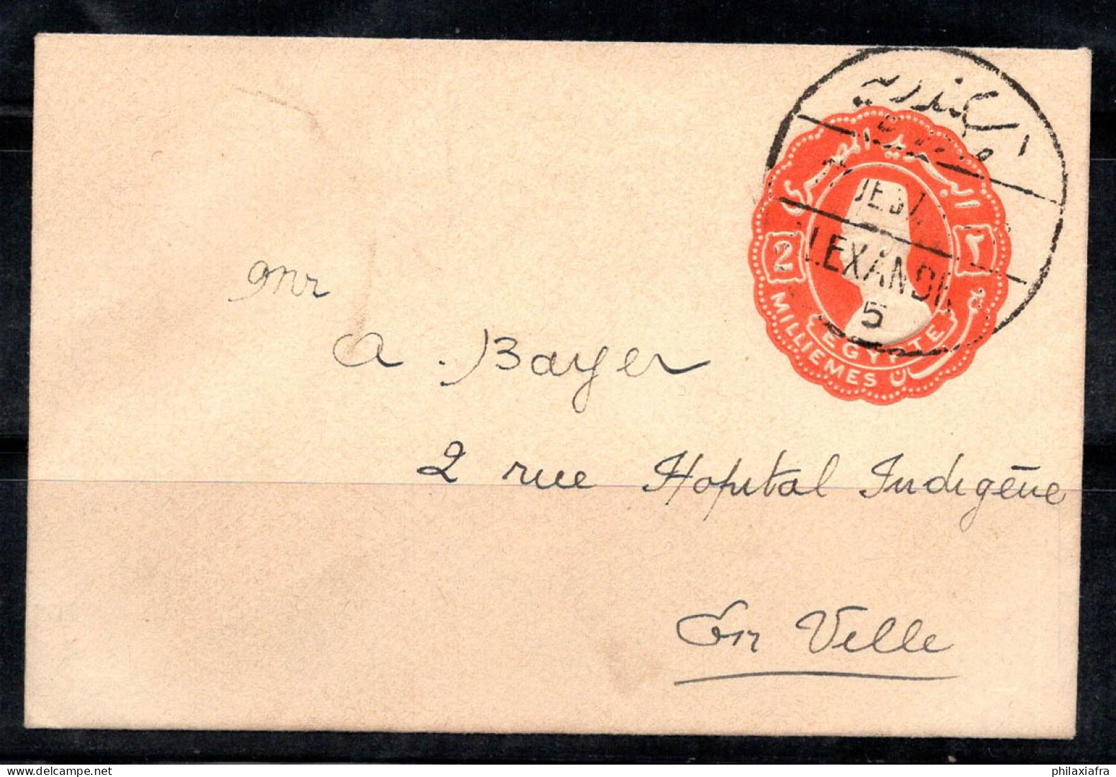 Égypte 1923 Enveloppe 100% Bavière, Alexandrie Oblitéré - Storia Postale