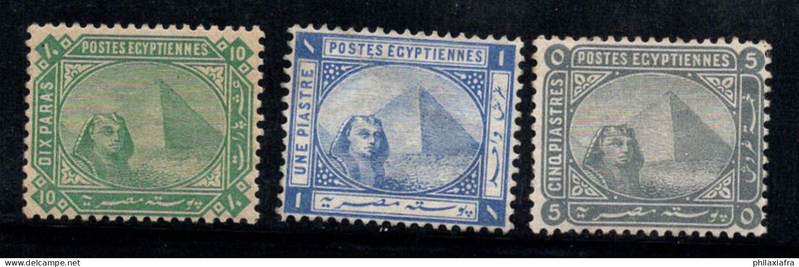 Égypte 1884 Mi. 32,34,35 Neuf * MH 80% Sphinx, Pyramide De Khéphren - 1866-1914 Khédivat D'Égypte