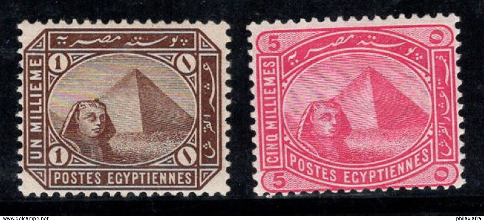 Égypte 1888 Mi. 36, 38 Neuf ** 100% Sphinx, Pyramide De Khéphren - 1866-1914 Khedivato Di Egitto