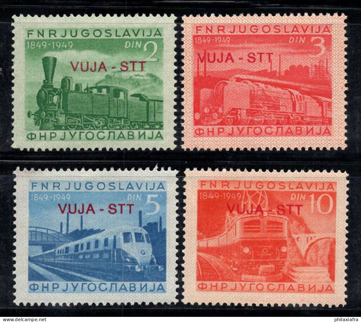 Trieste B 1950 Sass. 21-22 Neuf ** 60% Vapeur,Locomotive, 2 D, 3 D... - Neufs