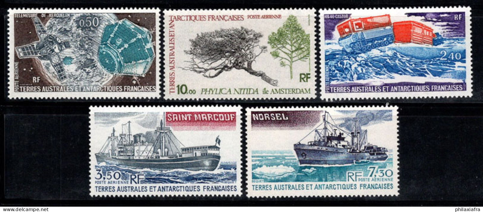 Territoire Antarctique Français TAAF 1980 Mi. 144,147,154-56 Neuf ** 100% Poste Aérienne Satellite,Mâts,Navires - Unused Stamps