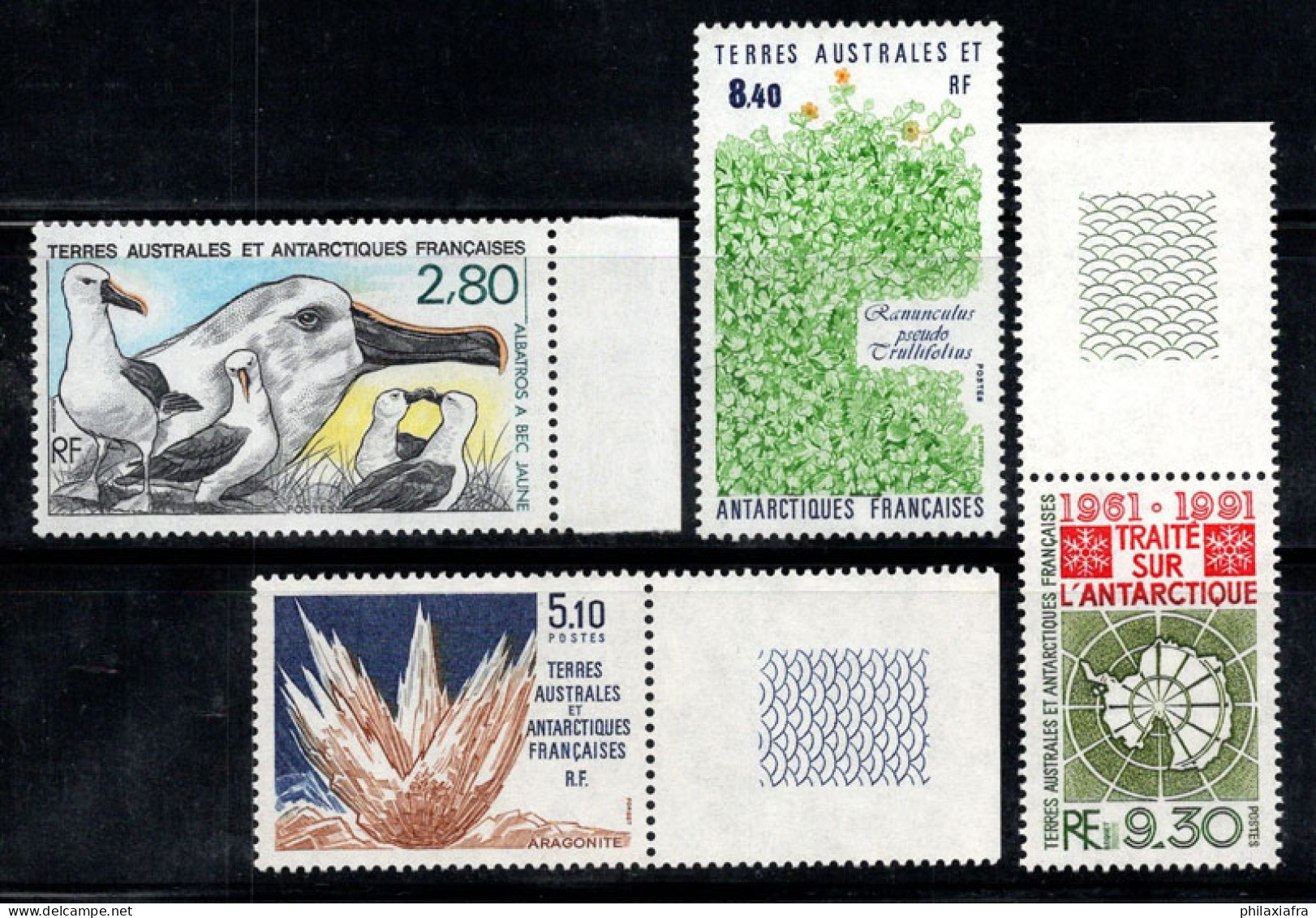 Territoire Antarctique Français TAAF 1990-91 Neuf ** 100% Albatros,Minéraux,Plantes,Carte - Unused Stamps