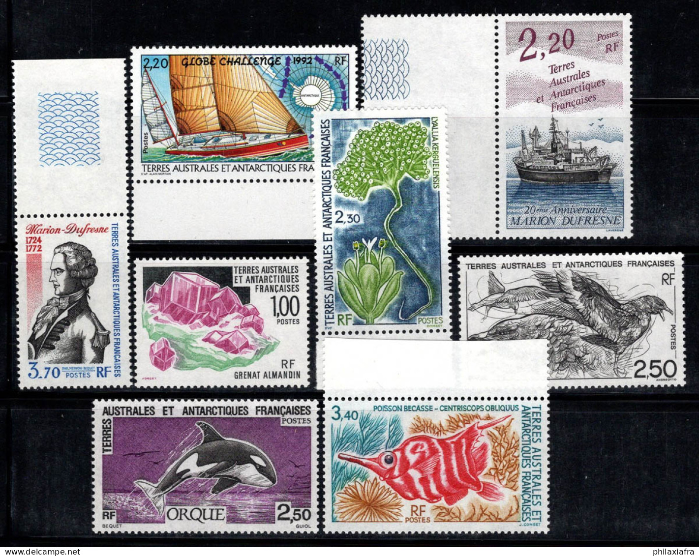 Territoire Antarctique Français TAAF 1992-93 Neuf ** 100% Dufresne,Minéraux,Animaux,Navire - Unused Stamps