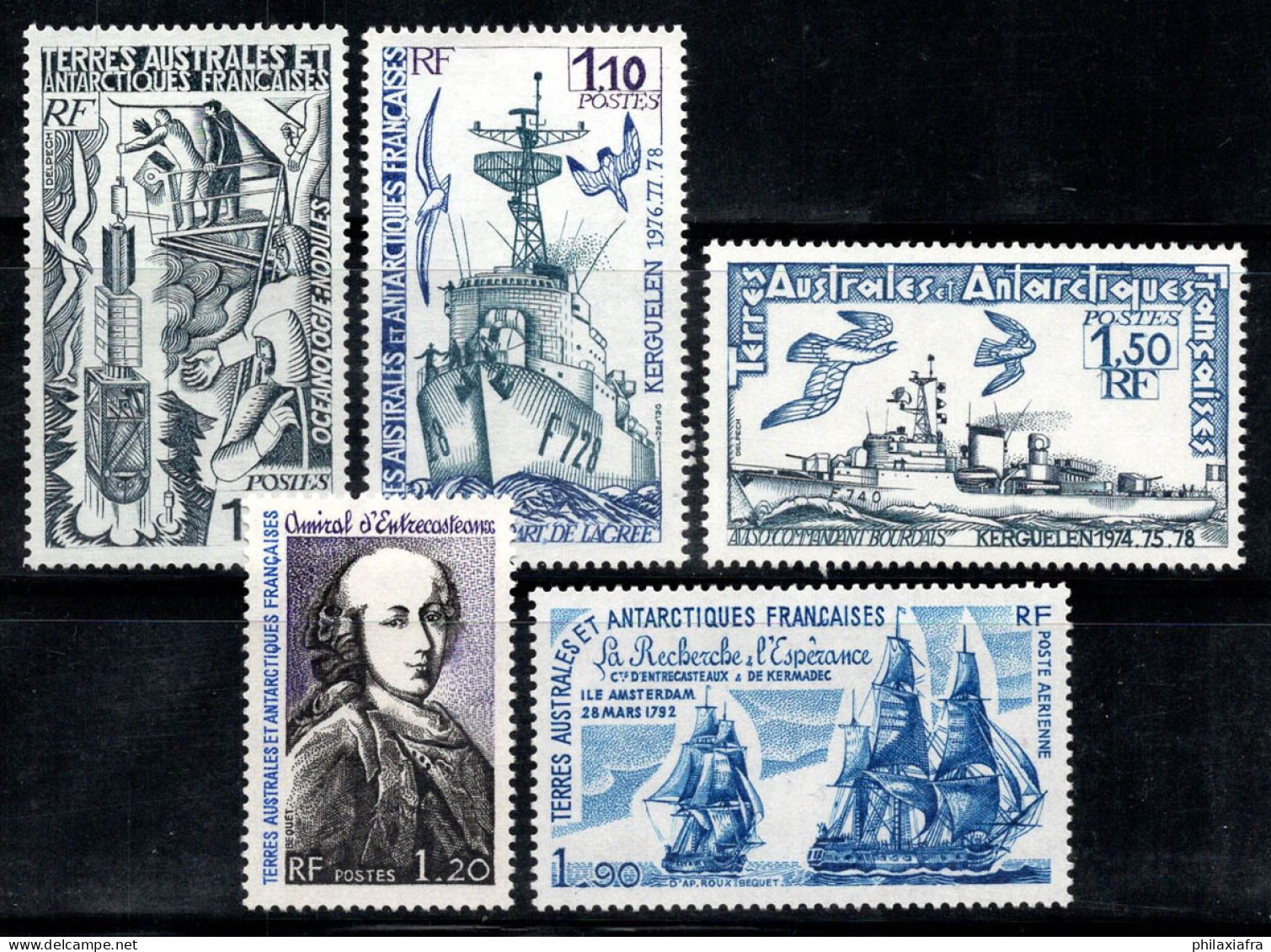 Territoire Antarctique Français TAAF 1977-80 Neuf ** 100% Navires,Personnalités,Océanographie - Unused Stamps