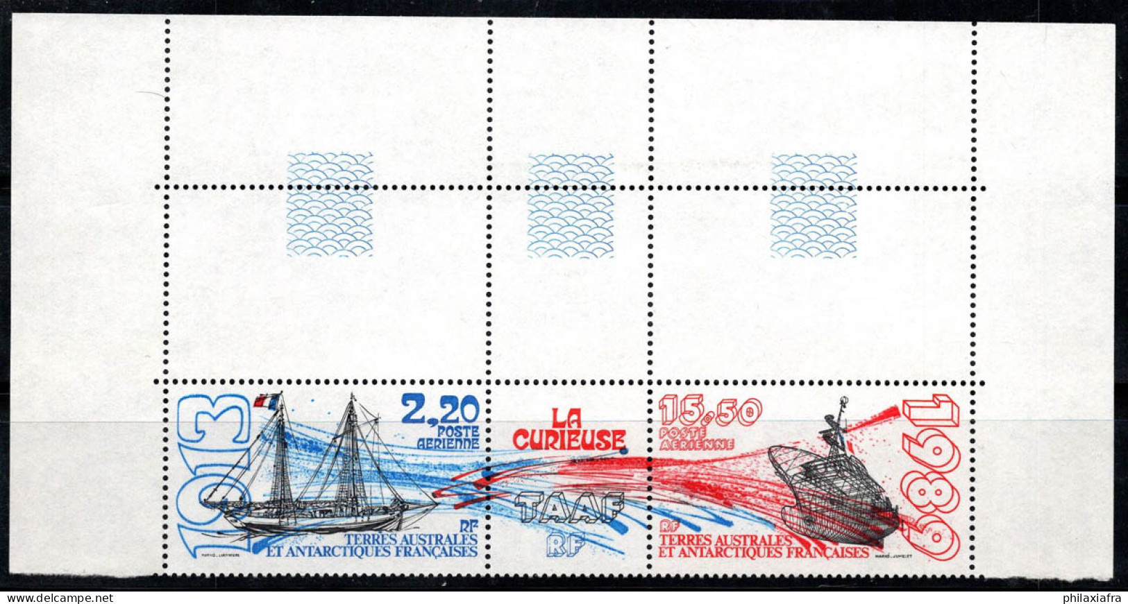 Territoire Antarctique Français TAAF 1989 Mi. 252-53 Neuf ** 100% Poste Aérienne Navires,La Curieuse - Ungebraucht