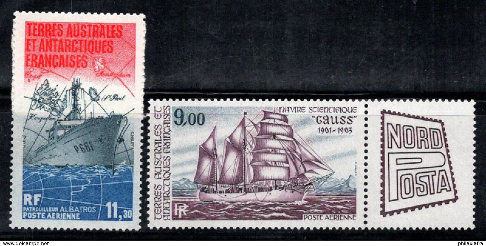 Territoire Antarctique Français TAAF 1984 Mi. 194,195 Zf Neuf ** 100% Poste Aérienne Navires De Recherche - Unused Stamps