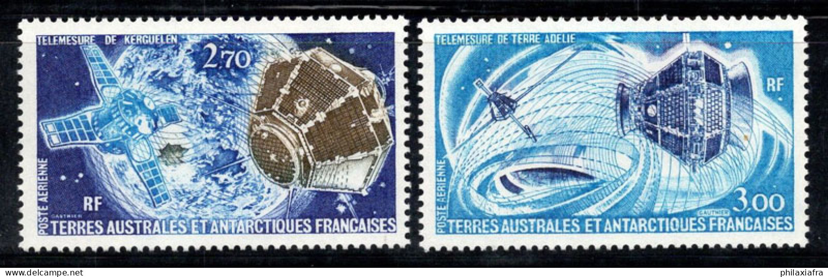 Territoire Antarctique Français TAAF 1977 Mi. 120-21 Neuf ** 100% Poste Aérienne Satellites - Unused Stamps