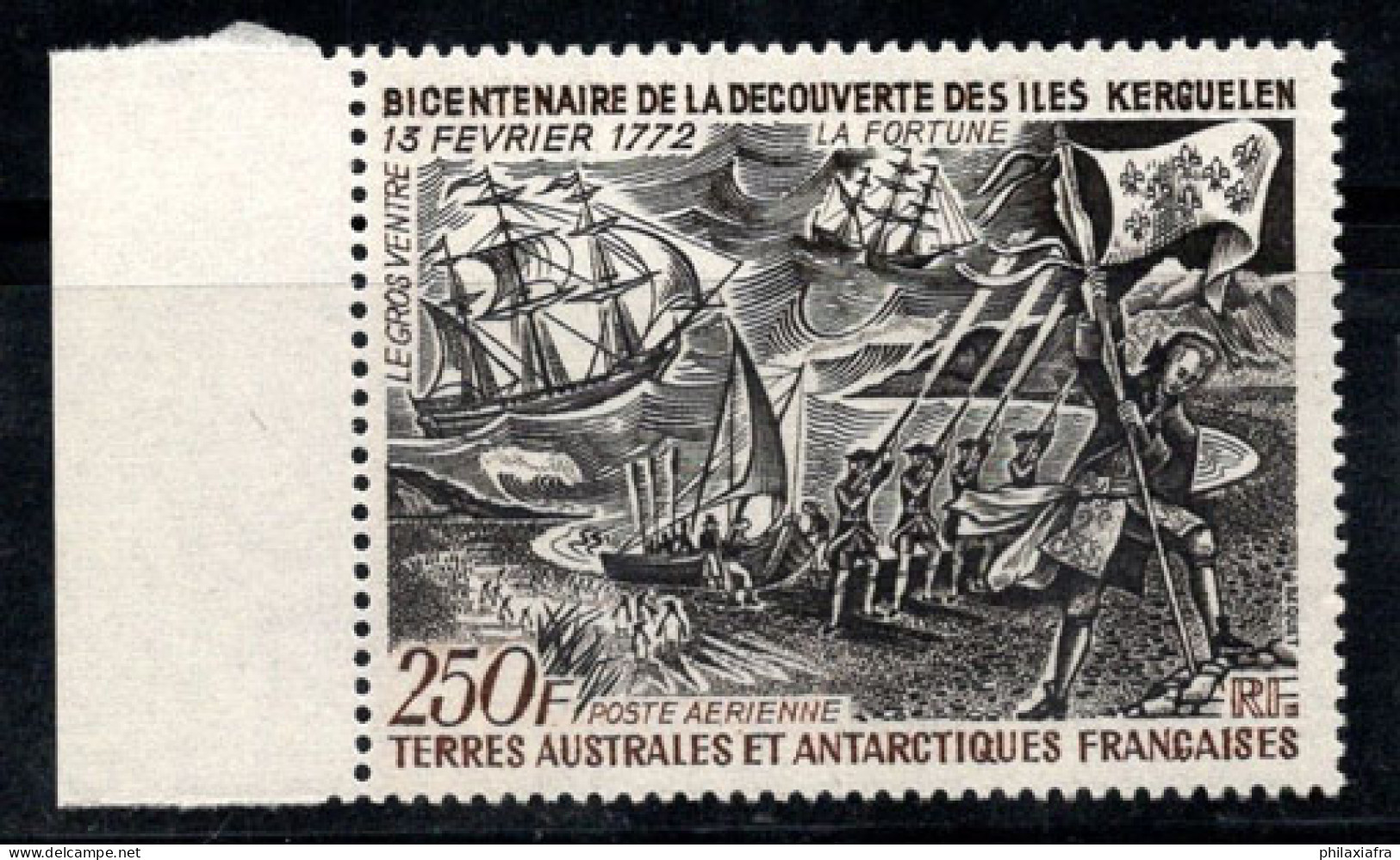 Territoire Antarctique Français TAAF 1972 Mi. 77 Neuf ** 100% Poste Aérienne 250 Fr, Lever De Drapeau,Voiliers - Unused Stamps