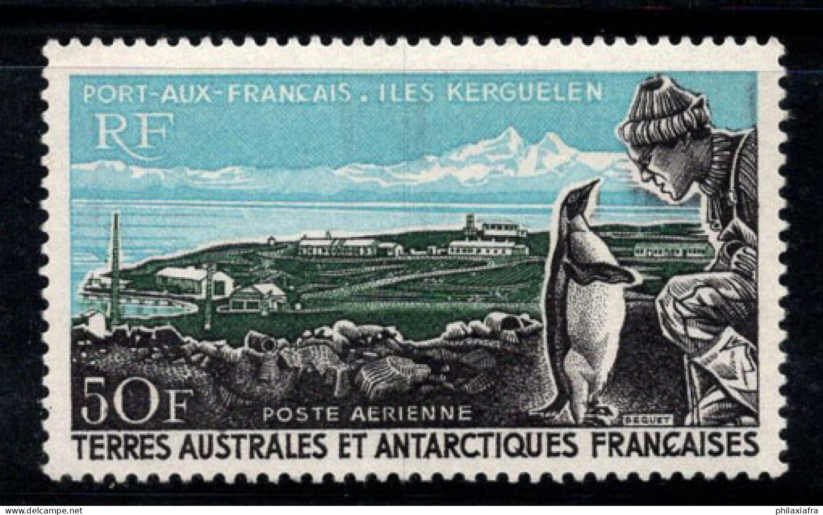 Territoire Antarctique Français TAAF 1968 Mi. 40 Neuf ** 100% Poste Aérienne 50 Fr, Le Port, Pingouin - Nuovi