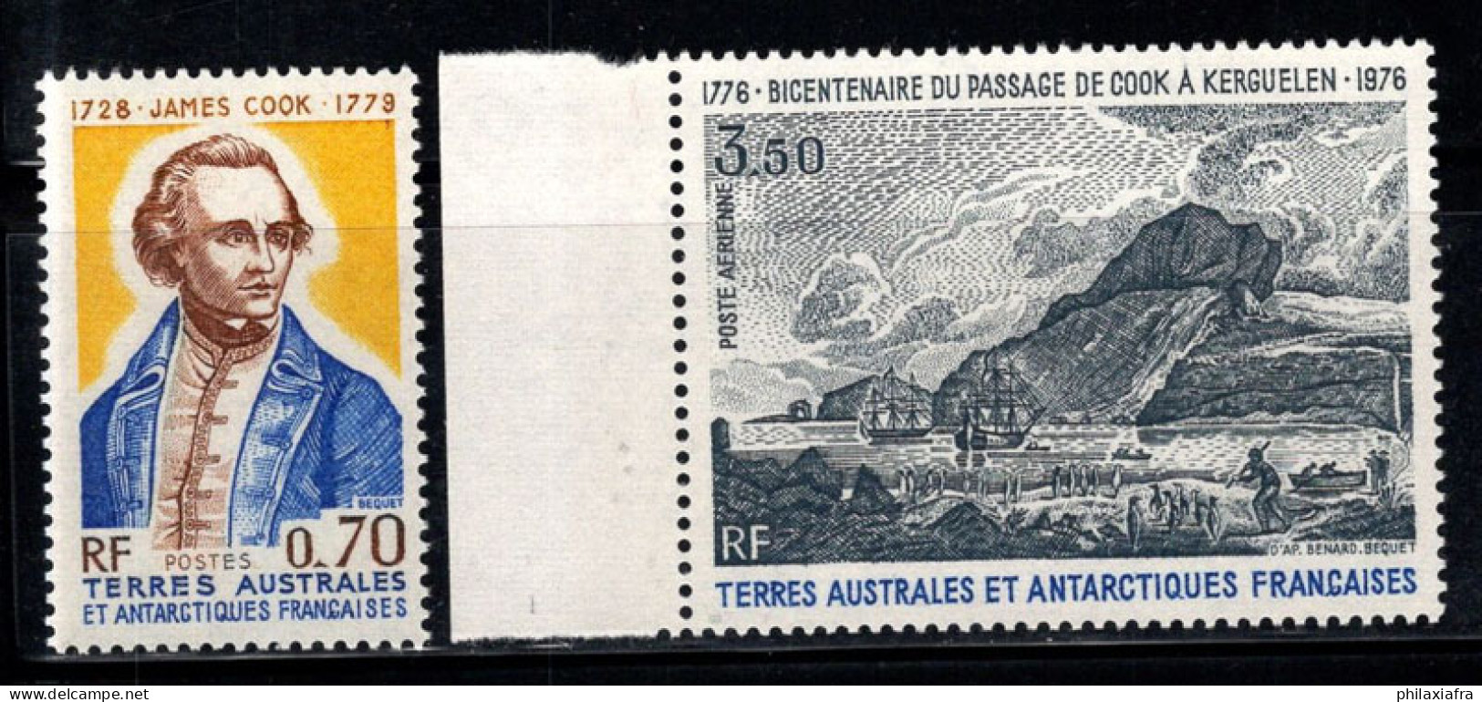 Territoire Antarctique Français TAAF 1976 Mi. 111-12 Neuf ** 100% J. Cook, Explorateur - Unused Stamps