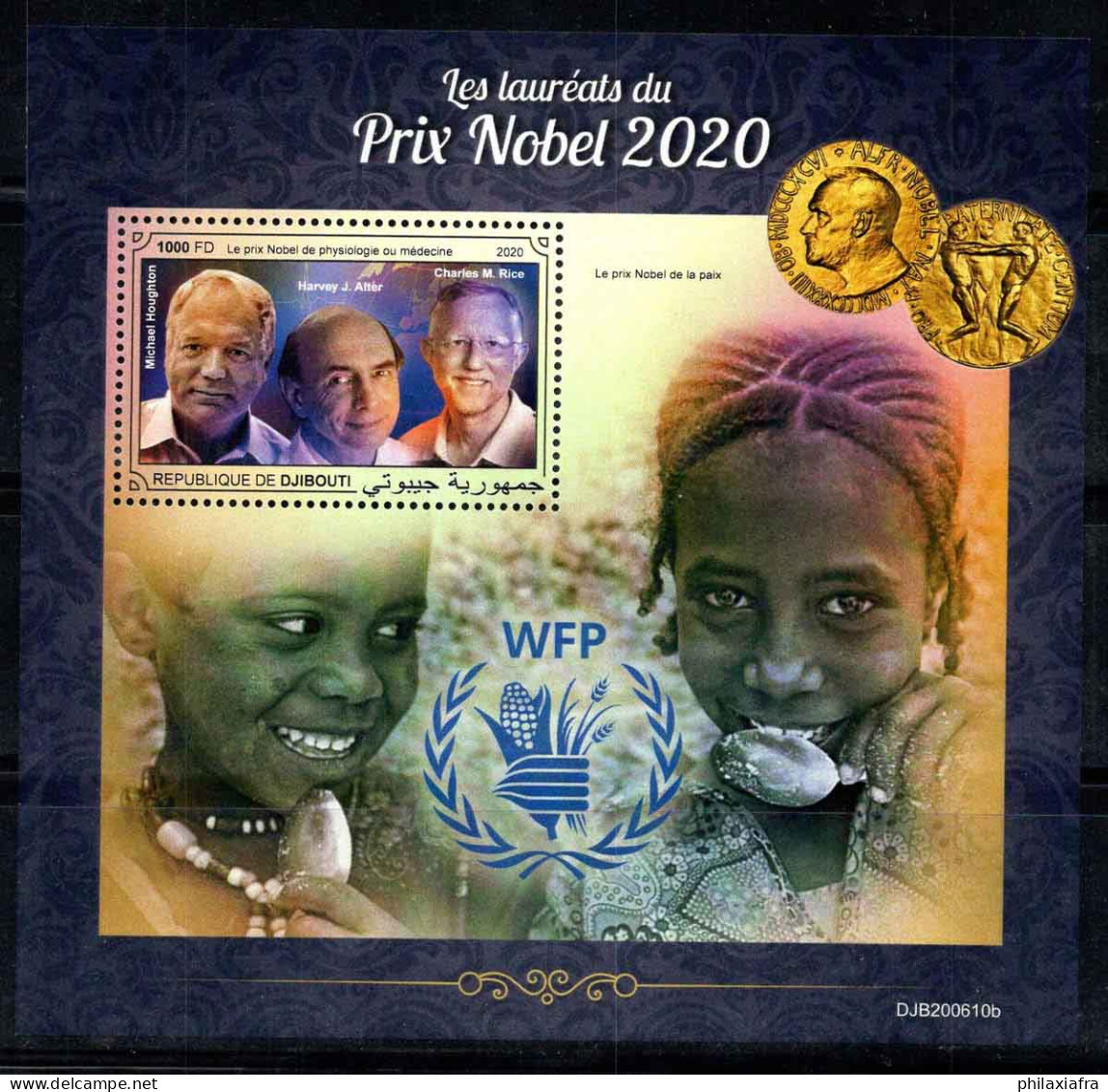 Djibouti 2020 Mi. Bl.1507 Bloc Feuillet 100% Neuf ** 1000 Fr, Prix Nobel - Dschibuti (1977-...)