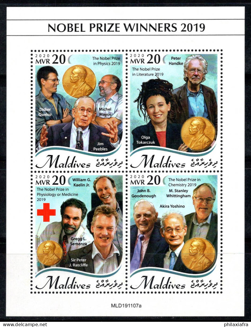 Maldives 2020 Mi. 8980-83 Mini Feuille 100% Neuf ** Lauréats Du Prix Nobel - Maldives (1965-...)