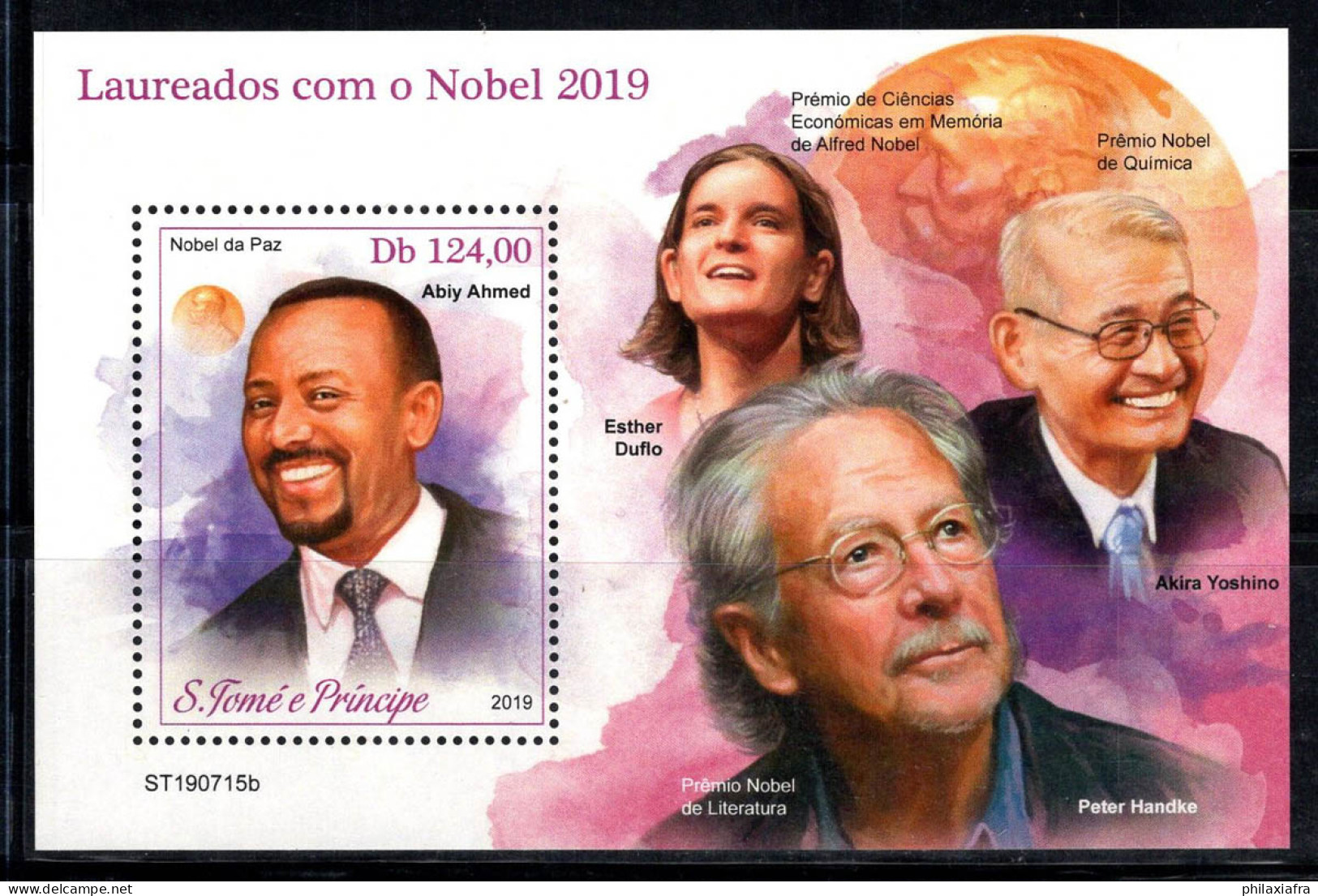 Sao Tomé-et-Príncipe 2019 Mi. Bl.1569 Bloc Feuillet 100% Neuf ** 124.00 Db, Prix Nobel - Sao Tome And Principe