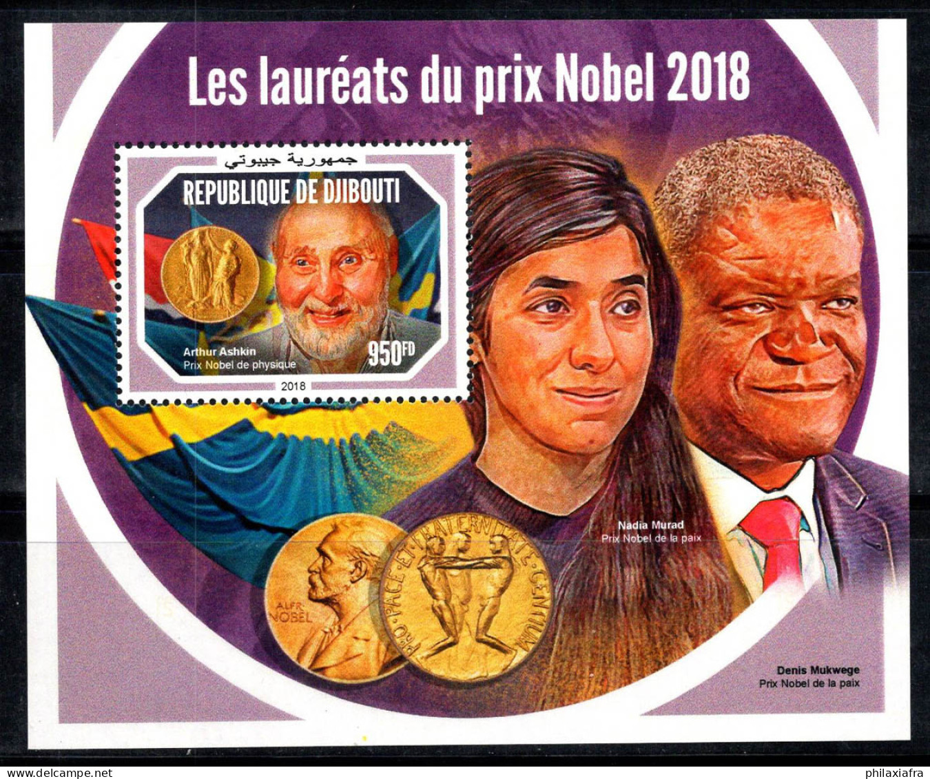 Djibouti 2018 Mi. Bl.1261 Bloc Feuillet 100% Neuf ** 950 Fr, Prix Nobel - Dschibuti (1977-...)