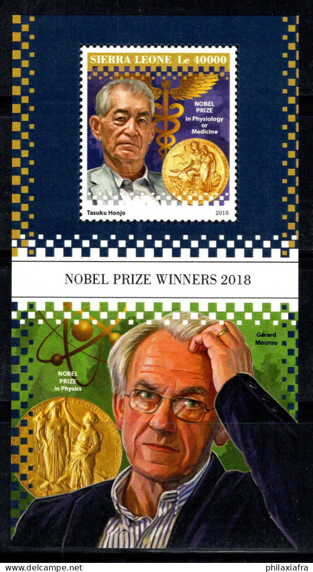 Sierra Leone 2018 Mi. Bl.1608 Bloc Feuillet 100% Neuf ** 40000 Le, Lauréats Du Prix Nobel - Sierra Leone (1961-...)