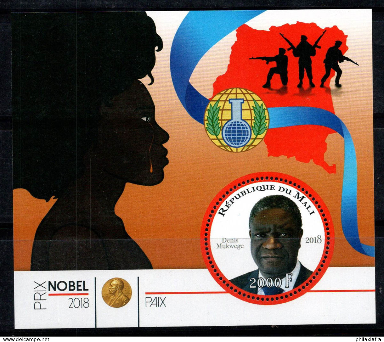 Mali 2018 Bloc Feuillet 100% Neuf ** 2000Fr, Spécial, Mukwege, Prix Nobel De La Paix - Mali (1959-...)