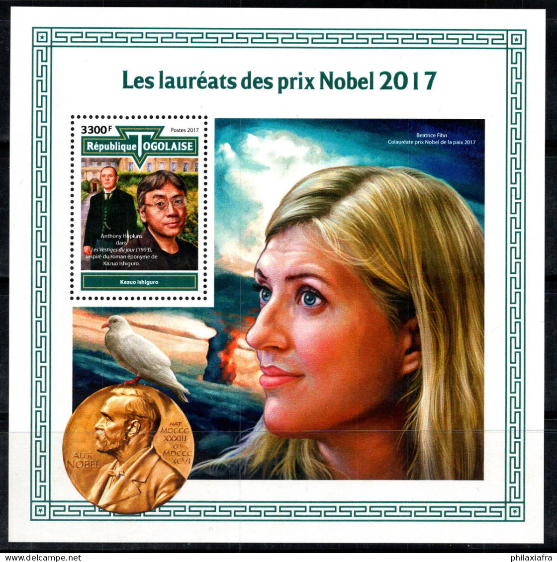 Togo 2017 Mi. Bl.1536 Bloc Feuillet 100% Neuf ** 3300 Fr, Prix Nobel - Togo (1960-...)