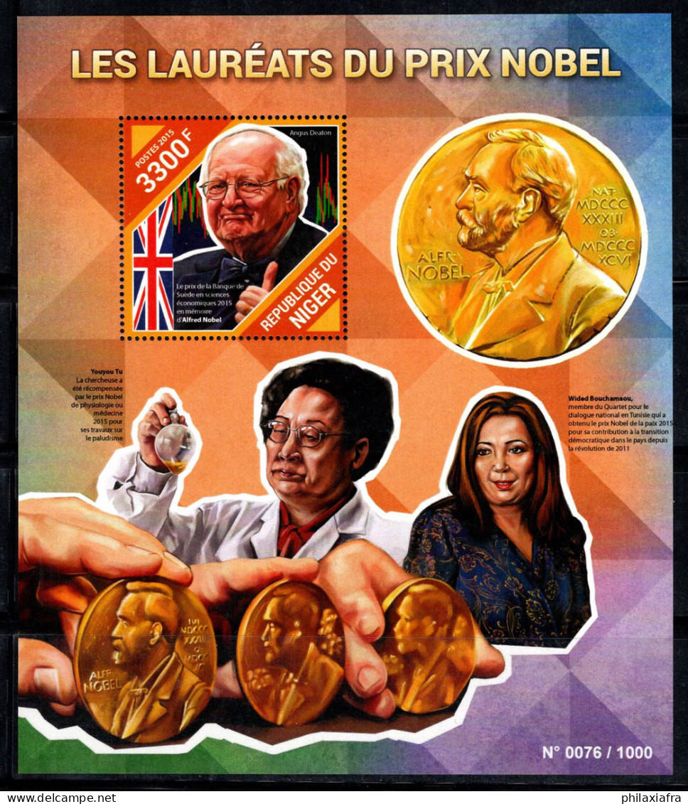 Niger 2015 Mi. Bl.493 Bloc Feuillet 100% Neuf ** 3300 Fr,Prix Nobel - Niger (1960-...)