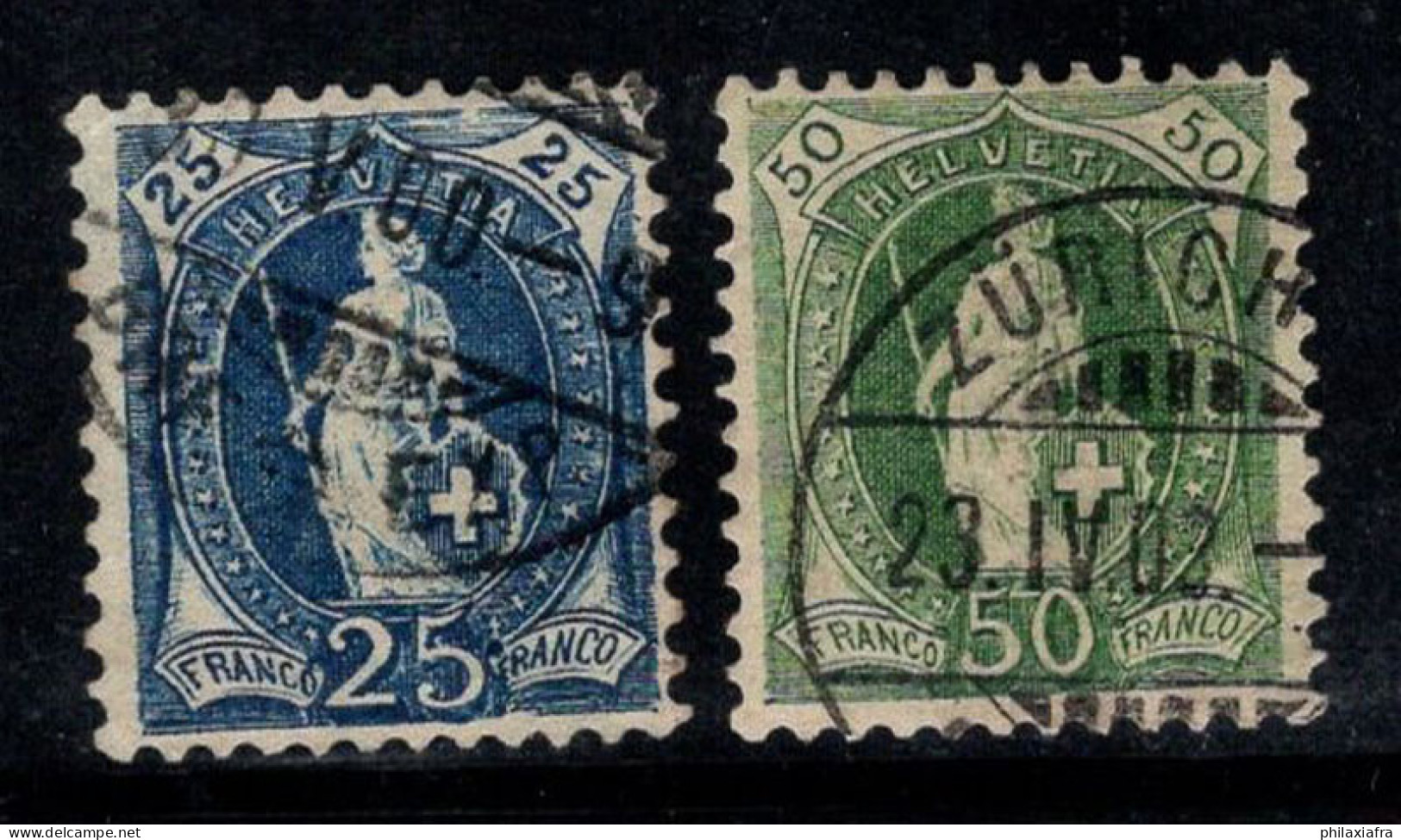 Suisse 1899 Mi. 67, 69 Oblitéré 100% Helvétie Debout - Used Stamps