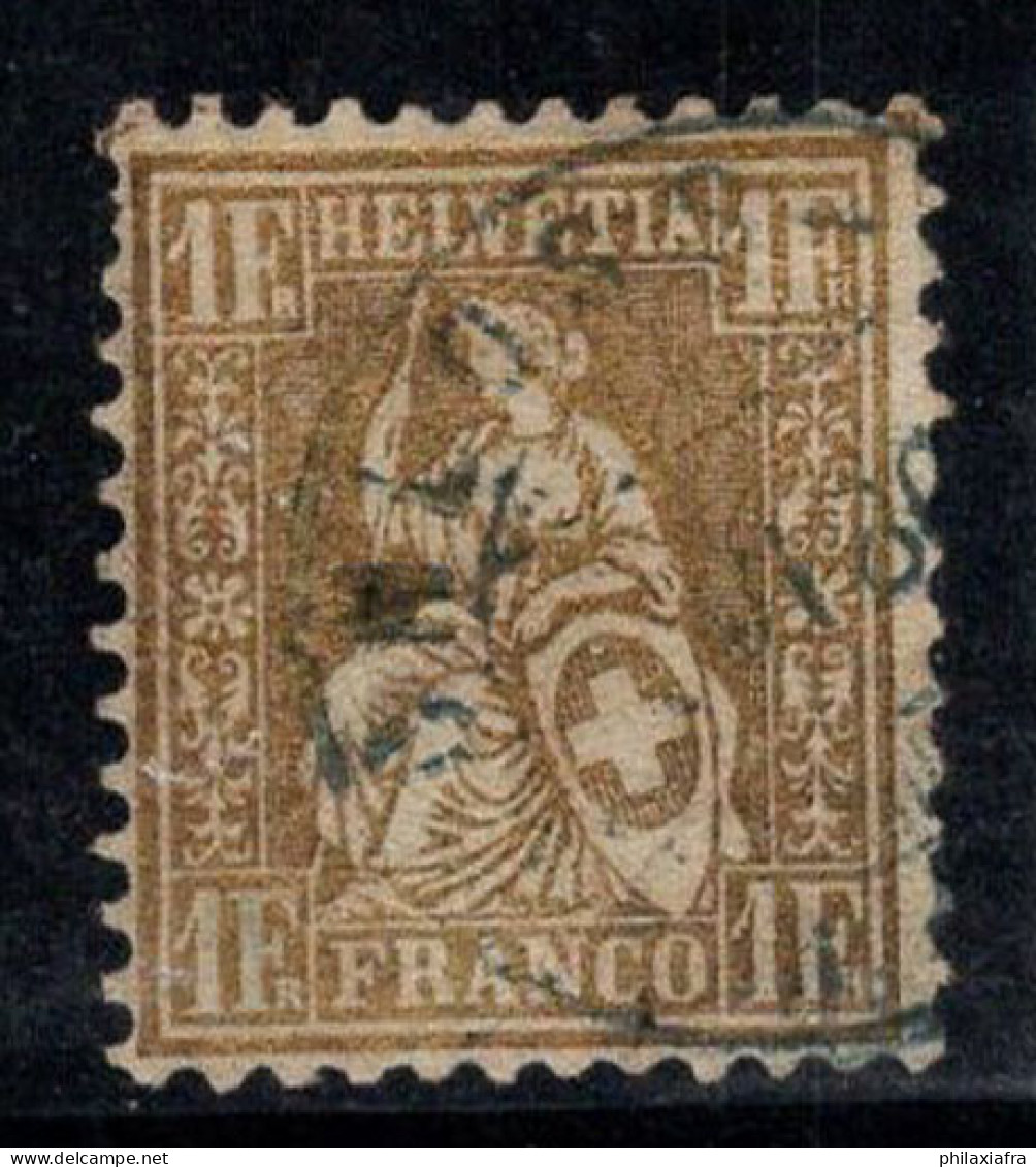 Suisse 1862 Mi. 28 Oblitéré 40% Siège Helvetia, 1 FR - Oblitérés