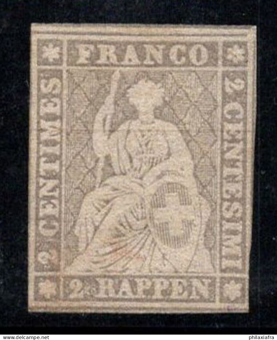 Suisse 1862 Mi. 19 Sans Gomme 60% Helvetia Assis, 2 Rp - Ongebruikt