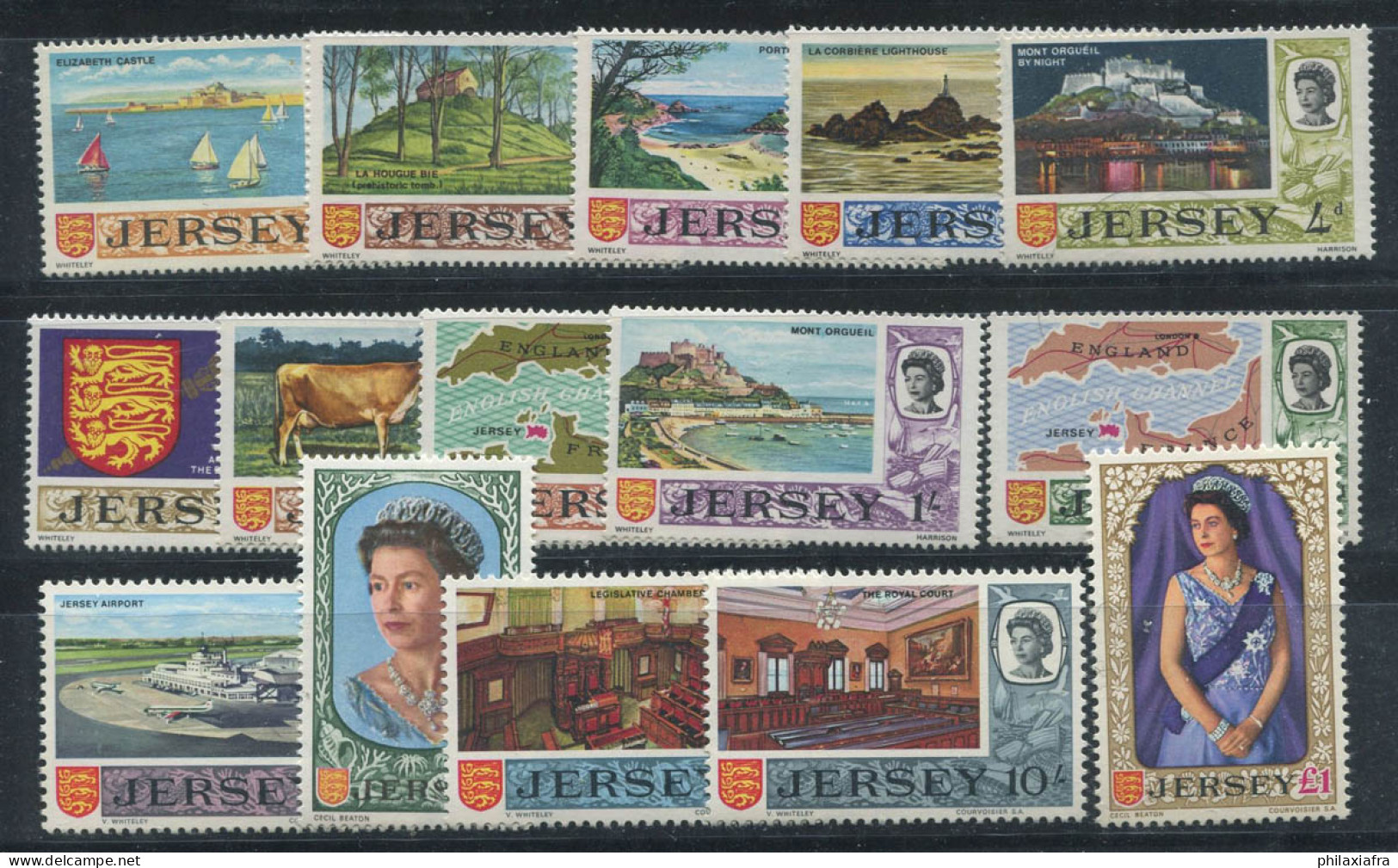 Jersey 1969 Mi. 7-21 Neuf ** 100% Paysages, Reine Elizabeth II - Jersey