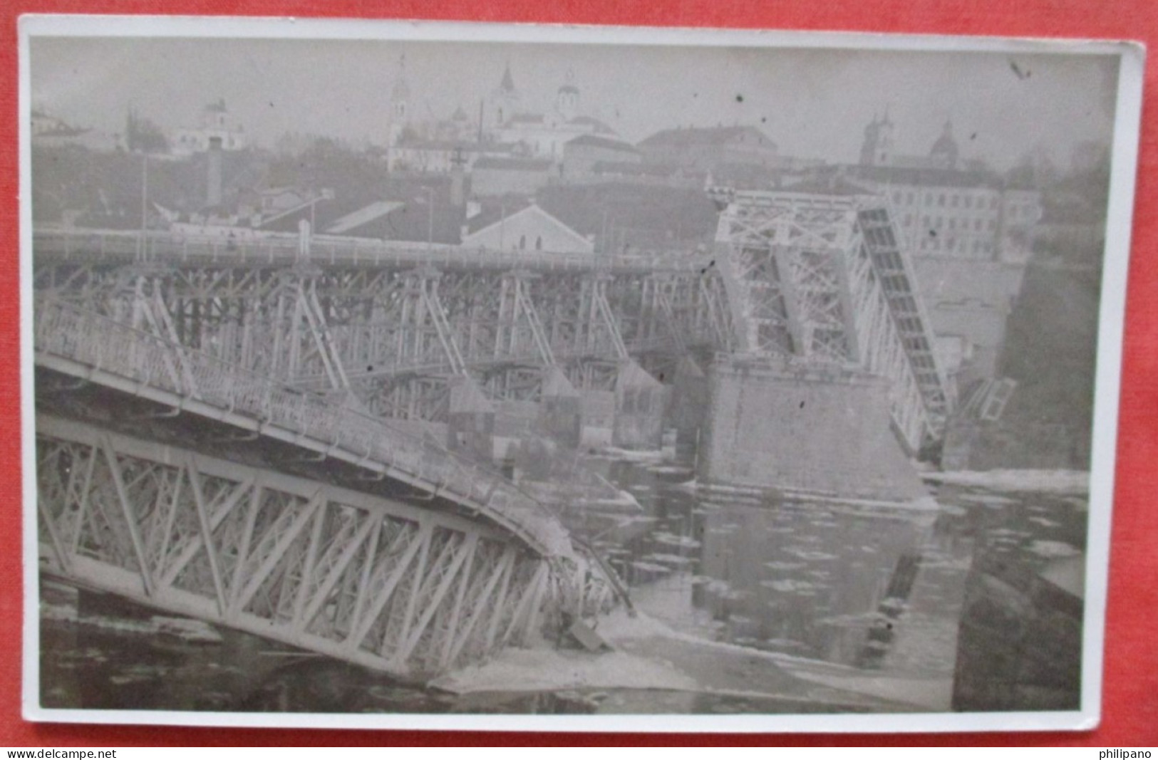 RPPC. Damaged Bridge.   	Grodno / Hrodna, Belarus Ref 6409 - Weißrussland