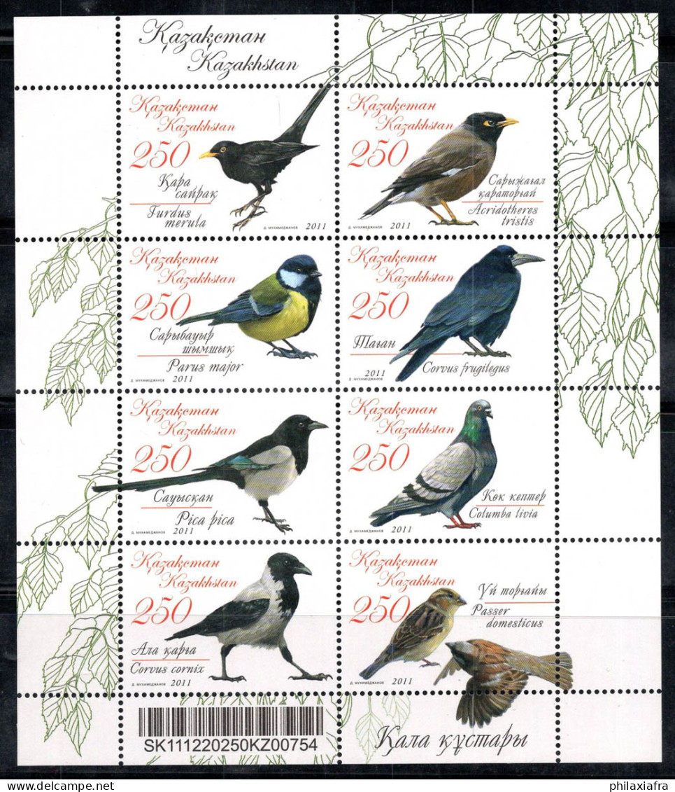 Kazakhstan 2011 Mi. 729-736 Mini Feuille 100% Neuf ** Oiseaux - Kazakistan