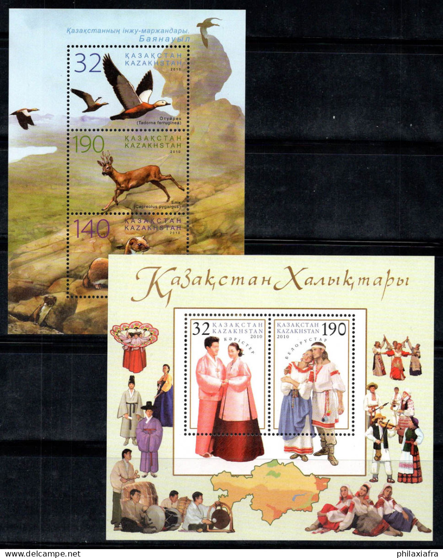 Kazakhstan 2010 Mi. Bl. 43-44 Bloc Feuillet 100% Neuf ** Faune, Costumes Traditionnels - Kasachstan