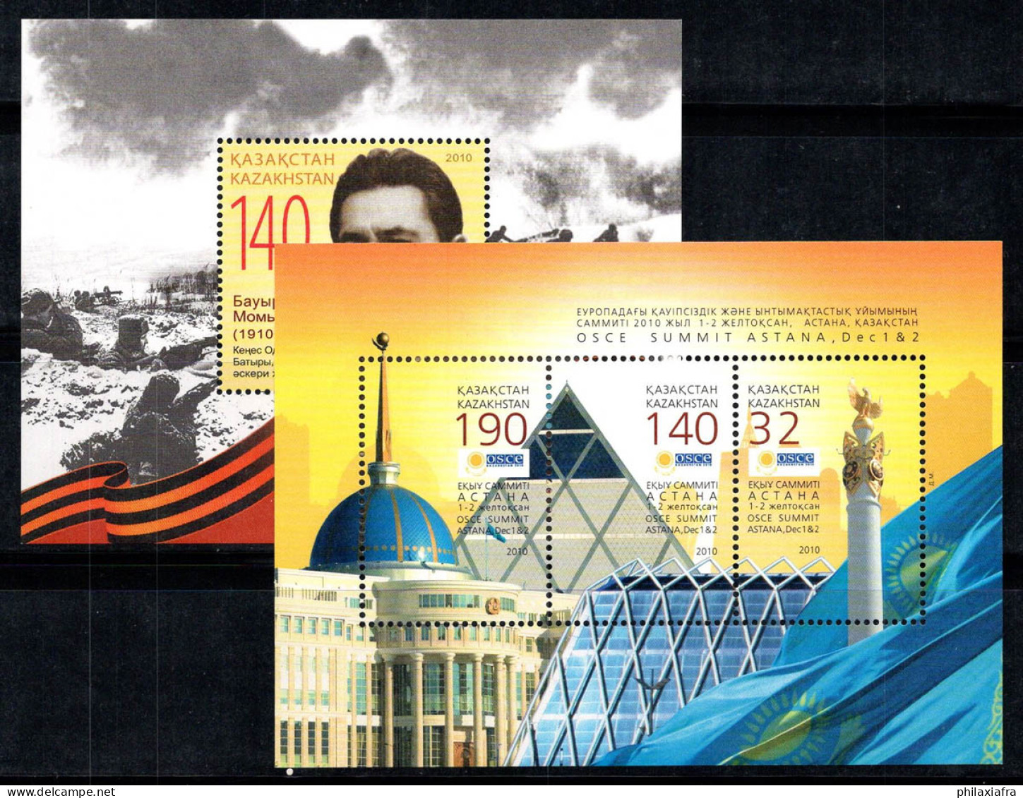 Kazakhstan 2010 Mi. Bl. 41-42 Bloc Feuillet 100% Neuf ** Momyshuly, OSZE - Kazakhstan