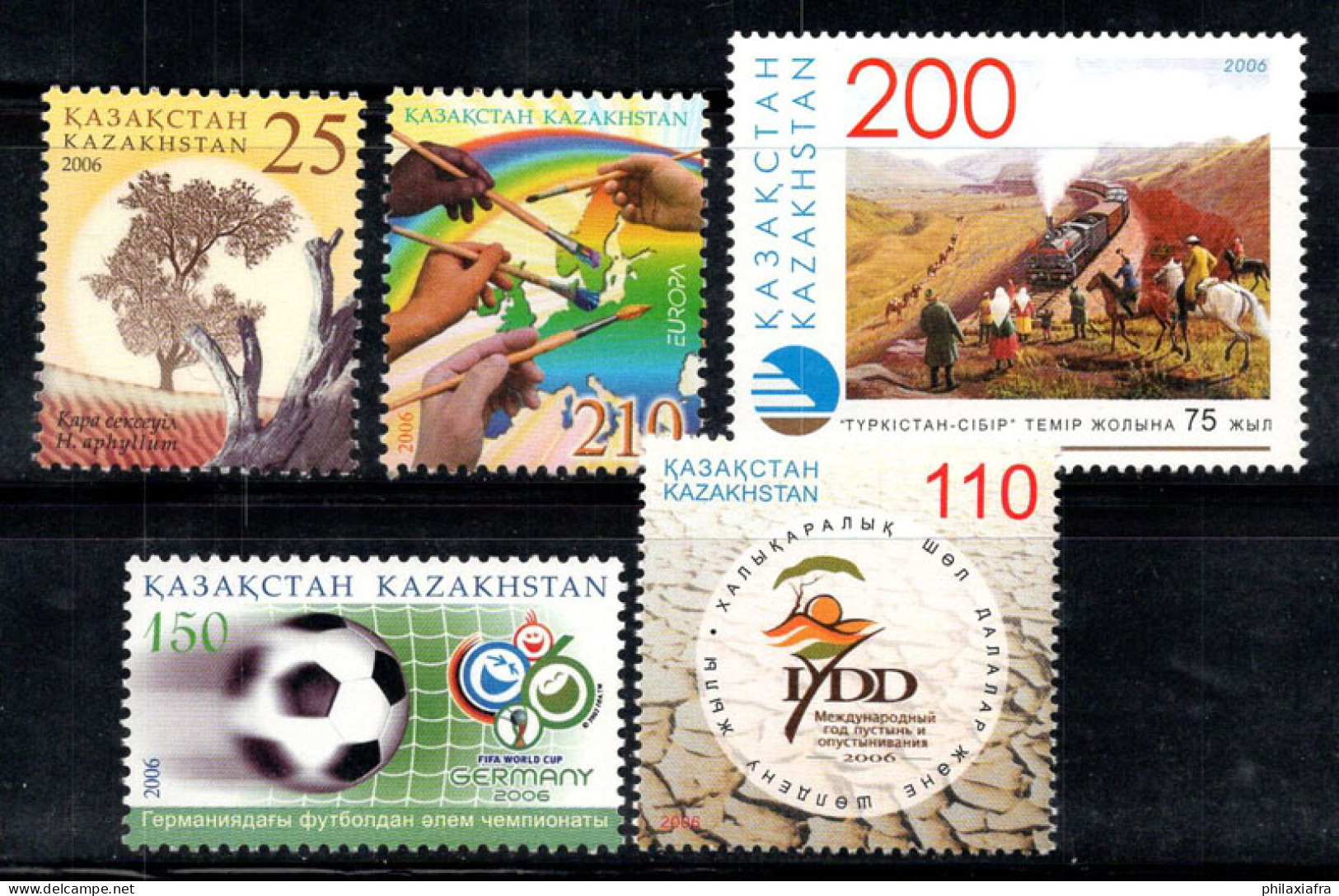 Kazakhstan 2006 Mi. 534-538 Neuf ** 100% Arbre, Europe Cept, Chemin De Fer, Football - Kazakhstan