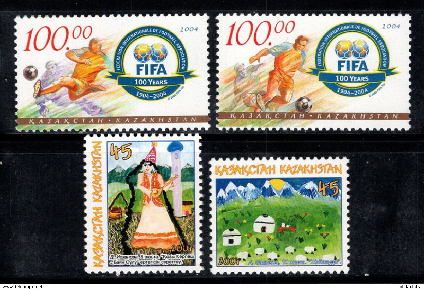 Kazakhstan 2004 Mi. 468-471 Neuf ** 100% Football, Enfants - Kazakistan