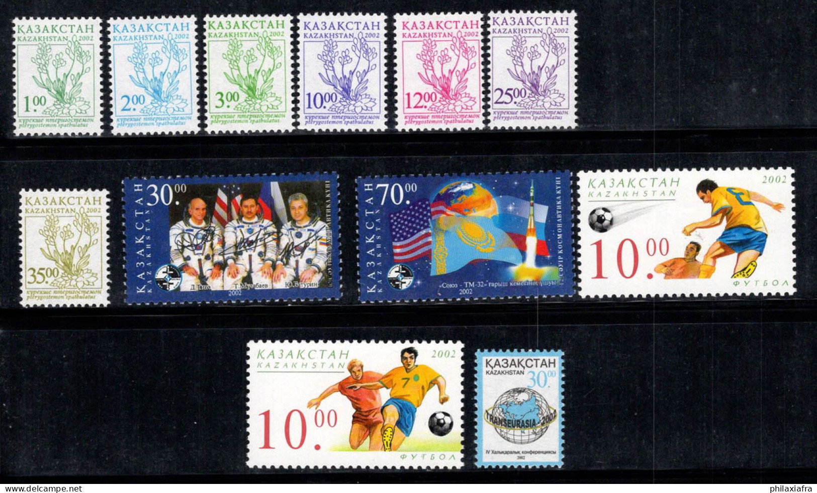 Kazakhstan 2002 Mi. 370-381 Neuf ** 100% Espace, Plantes, Coupe Du Monde - Kazakistan